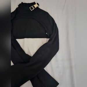 Lychee the Label | Black Super Cropped Sweater | Size Small